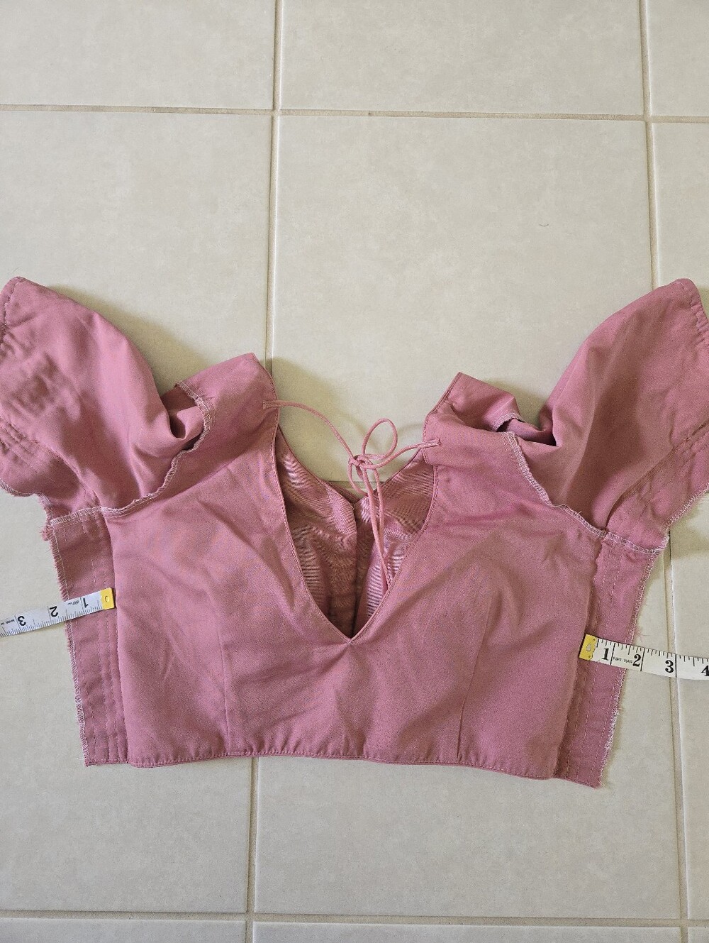 3 Pc Ready to Wear M Modern Soft Organza Saree Shiny Pink Stitched Blouse - Picture 11 of 12